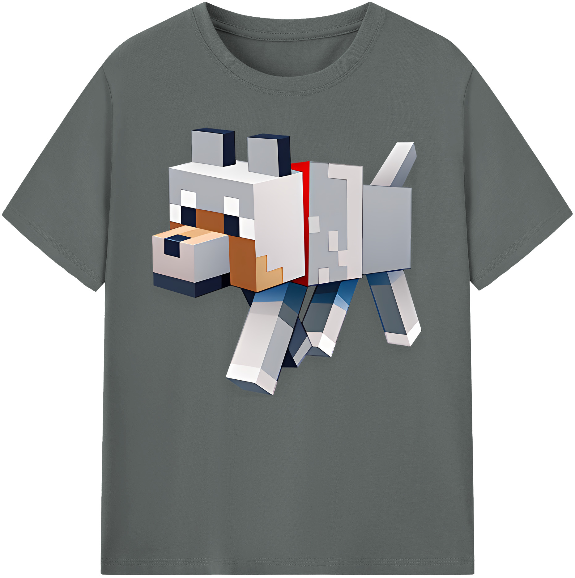 （画像用） マインクラフト ブロックの世界 Minecraft MC Block world 綿100％ メンズ半袖Tシャツ｜肌触りやわらか＆通気性
